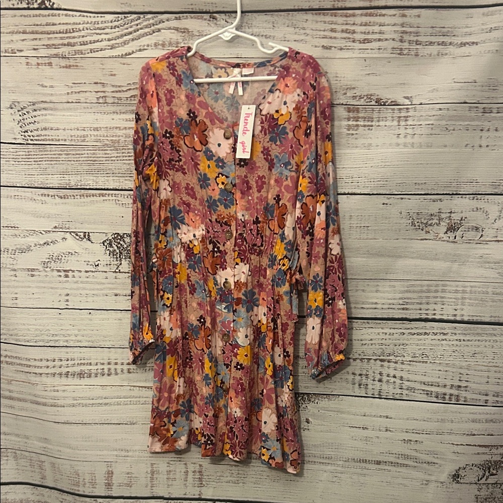NWT Girls Floral Long Sleeve Dress size 7